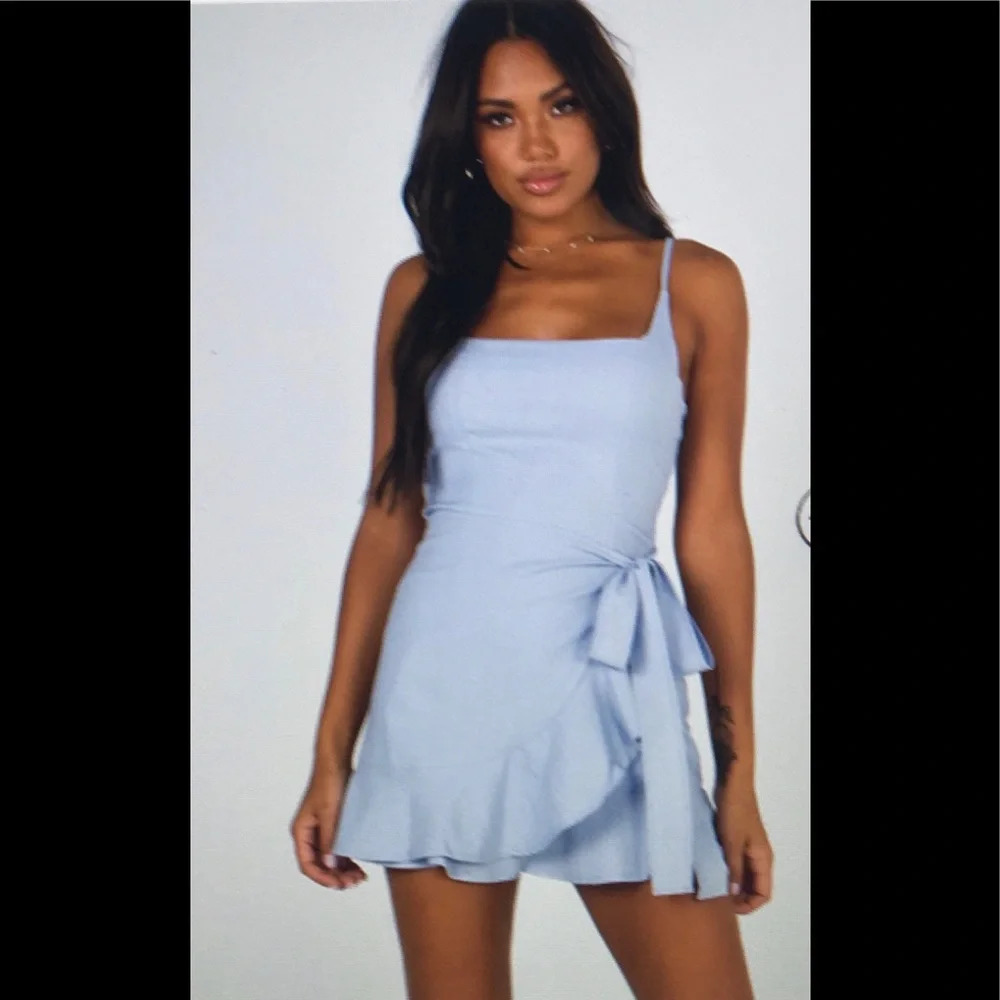 NEW**Princess Polly‎ Light Blue Wrap Mini D…